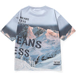 Glacier Snow Mountain Letter Print Space Cotton T-Shirt
