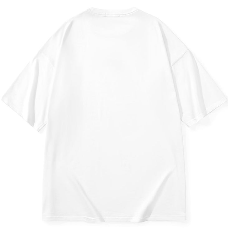 Minimalist Logo Print Cotton Plain T-Shirt