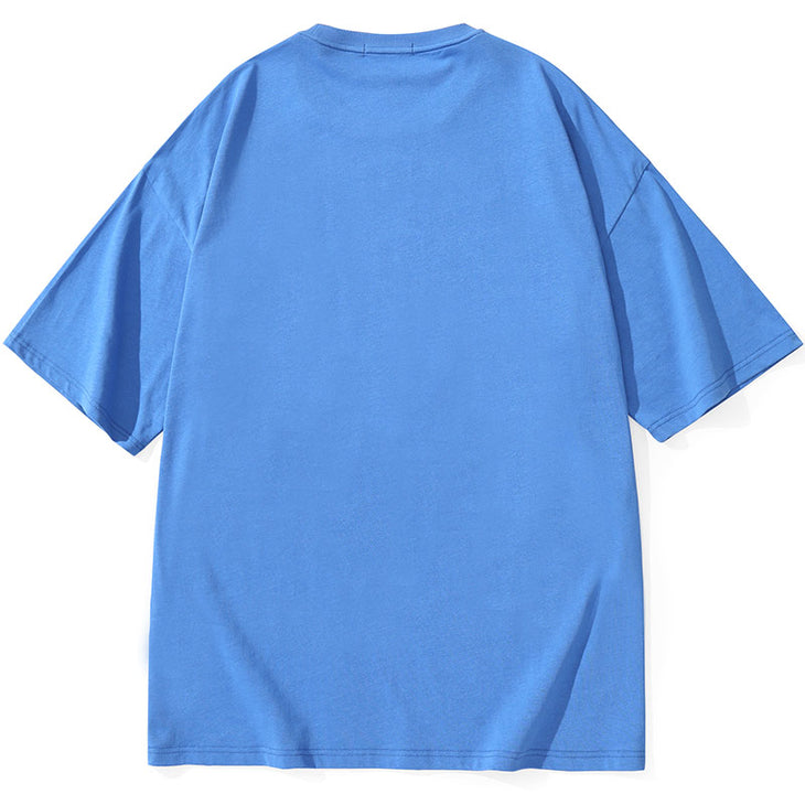 Minimalist Logo Print Cotton Plain T-Shirt