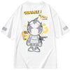 Reflective Cartoon Letter Print T-Shirt