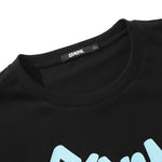 Letter Print Drop-Shoulder Sleeve Minimalist T-Shirt