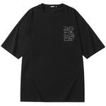 Back Print Drop-Shoulder Sleeve Cotton T-Shirt