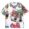Graffiti Full Bear Astronaut Print Space Cotton T-Shirt