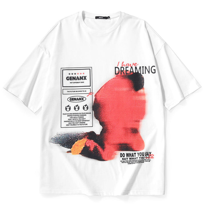 GENANX バイカラーTシャツ ペイント unisex Amazon | [Genanx] Tシャツ メンズ 半袖 夏服 大きいサイズ
