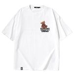 Plain Teddy Bear Letter Print Cotton T-Shirt