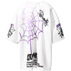 Spider Cartoon Print Space Cotton T-Shirt