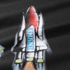Color Block Space Rocket Print Drop-Shoulder Sleeve Shirt