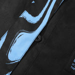 Detachable Tie Print Drop-Shoulder Sleeve Shirt
