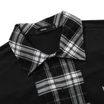 Fake Two Piece Plaid Print Drop-Shoulder Sleeve Vest Shirt
