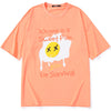 Creative Egg Print Unisex Cotton T-Shirt