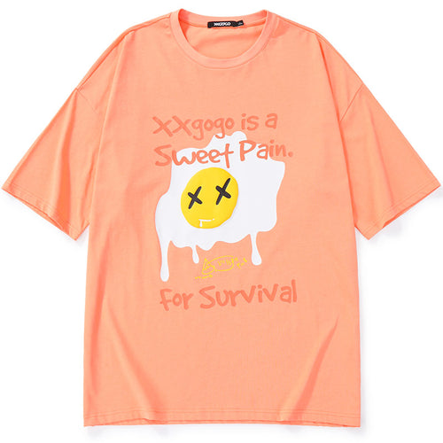Creative Egg Print Unisex Cotton T-Shirt