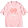 Irregular Digital Love Print Cotton T-Shirt