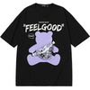 Stitching Belt Bag Teddy Bear Print T-Shirt