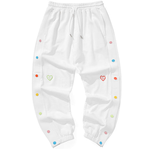 Rainbow Breasted Heart Label Jogger Pants