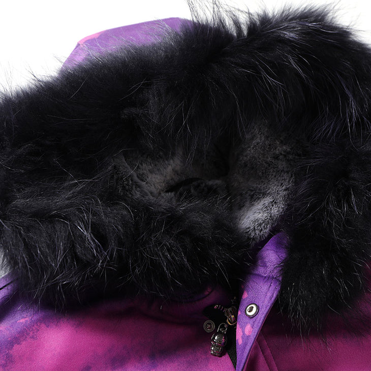 Pink Purple Safari Style Hooded Padded Coat