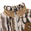 Brown Embroidery Stand Collar Padded Coat