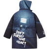 Casual Letter Print Removable Hooded Padded Coat