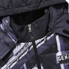Black And Blue Casual Graphic Print Padded Coat