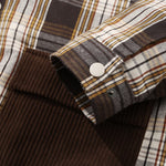 Checkerboard Patchwork Drop-Shoulder Sleeve Padded Coat