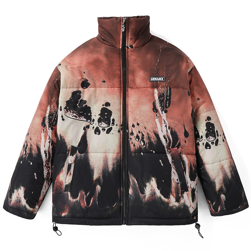 Dark Art Cartoon Graffiti Padded Coat