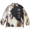 Contrast Color Graphic Print Padded Coat