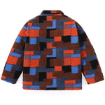 Multi Color Plaid Patch Padded Coat