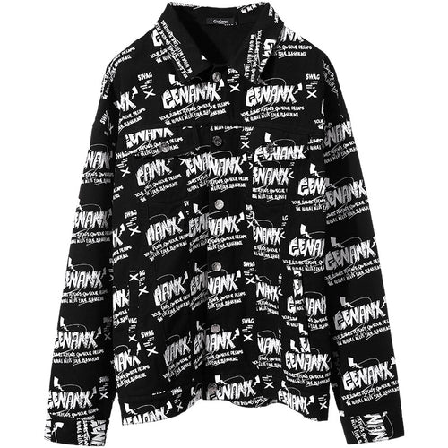 Street Style Letters Print And Graffiti Couple Jacket
