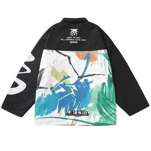 Journey To The West X Genanx Collaborate Abstract Paint Jacket