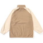 Color Block Embroidered Raglan Sleeves Fleece Couple Jacket