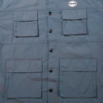 Safari Style Fake Two Piece Plain Pocket Jacket Shirt