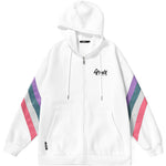 Color Block Stripe Hooded Padded Jacket