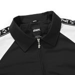 Black And White Contrast Print Lapel Raglan Sleeve Jacket