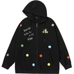 Typography Print Couple Hooded Jacket