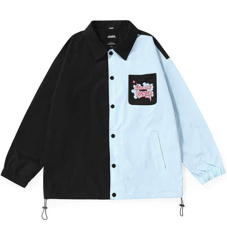 Color Block Graphic Print Unisex Jacket