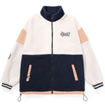 Color Block Logo Embroidery Polar Fleece Jacket