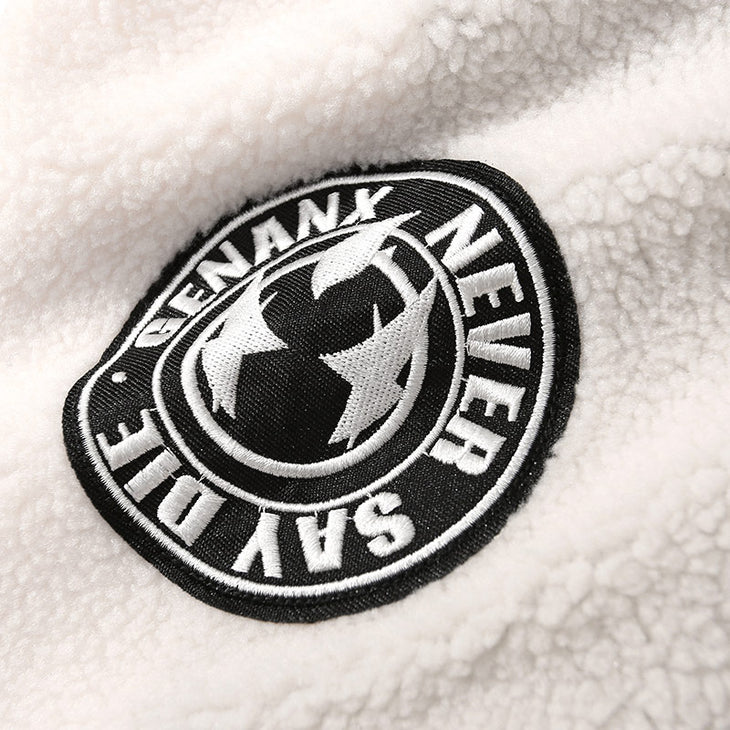 Color Block Logo Embroidery Polar Fleece Jacket