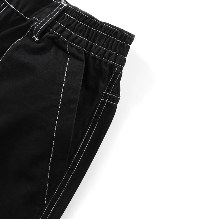 Minimalist Safari Style Plain Pockets Loose Straight Pants