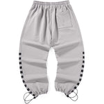 Checkerboard Print Elastic Waist Loose Jogger Sporty Pants