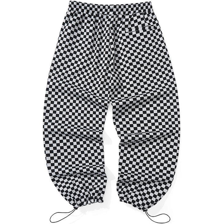 Checkerboard Rope Checkerboard Label Stretch Rope Casual Pants – genanx