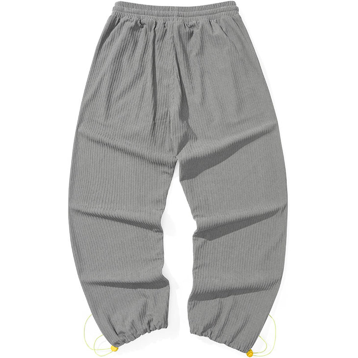 Minimalist Plain Label Loose Straight Casual Pants
