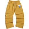 Safari Style Plain Ruched Ribbon Casual Pants