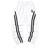 Black and white Striped Print Elastic Rope Ankle-leg Cotton Casual Pants