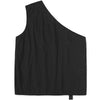 Black Casual Pockets Collarless Vest