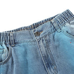 Street Fashion Light Blue Ripped Straight Denim Jeans