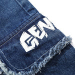 Safari Style Spliced Embroidery Jeans