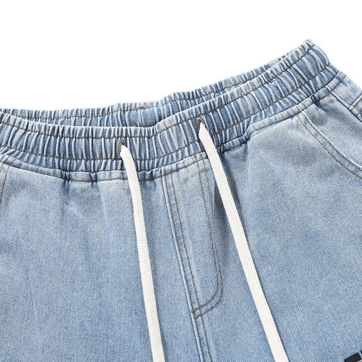 Straight Washed Light  Blue Denim Pants