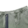 Color Block Patchwork Zipper Chain Jeans