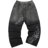 Abstract Gradient Embroidery Denim Jeans