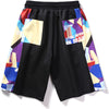 Hip Hop Color Block Space Cotton Shorts