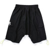 Black Plain Print Pocket Stretch Rope Casual Shorts